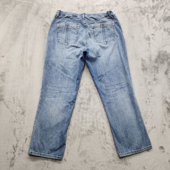 Bandolino Blu Jeans Womens 8 Blue Karyn Boyfriend Mid Rise Straight Leg Crop - Picture 3 of 11